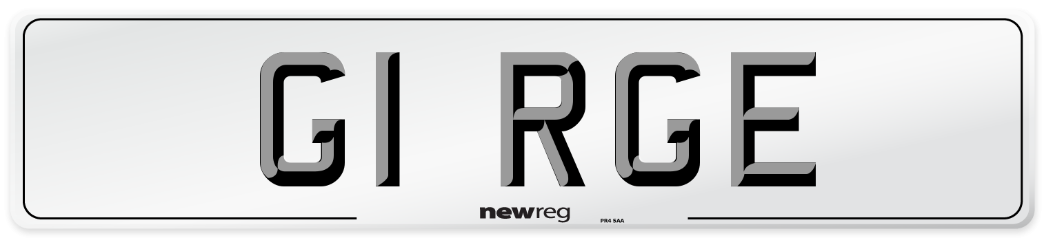 G1 RGE Number Plate from New Reg